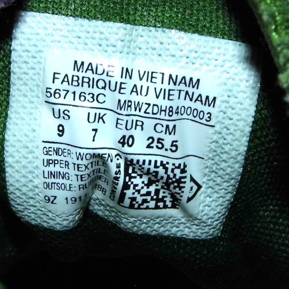 CONVERSE Chuck Taylor All Star Lugged High Cypress Green Sneakers Womens Size 9 - Picture 8 of 8
